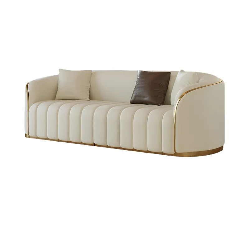 

YY Light Luxury Leather Sofa Combination Small Apartment Living Room Modern Minimalist PU Leather