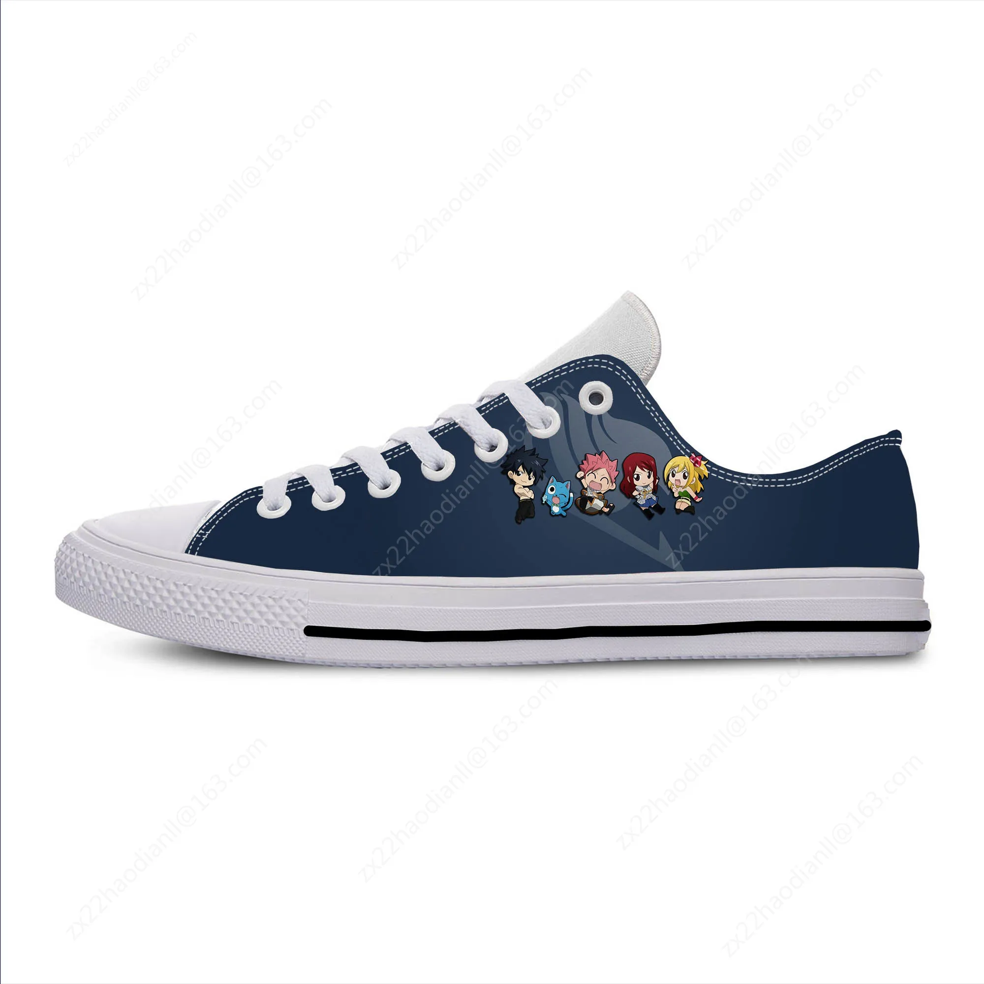 Japanese Anime Manga Cartoon Fairy Tail END Funny Casual Cloth Shoes Low Top Breathable Lightweight 3D Print Men Women Sneakers