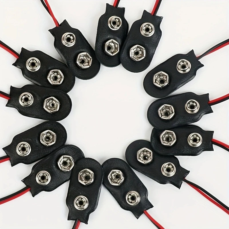 10Pcs 9V 배터리 클립 15cm 케이블 연결 버클 배터리 클립 커넥터 하드 쉘 유형