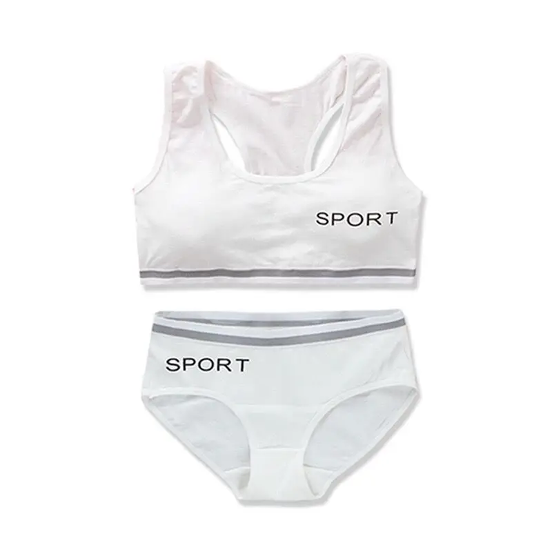 Teens Girls Training Bra Summer Breathable Briefs Panties Puberty Clothing 8-16 Years
