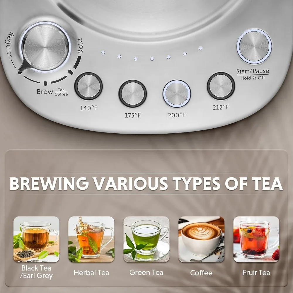 Brewer for Tea and Coffee Brewing, Auto Keep Warm,German Schott Glass