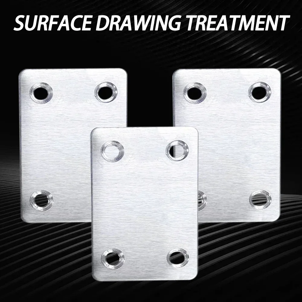 Stainless Steel Angle Bracket Right Angle Straight Four Hole Fixed Furniture Fasteners for Wood Shelves Cabinets