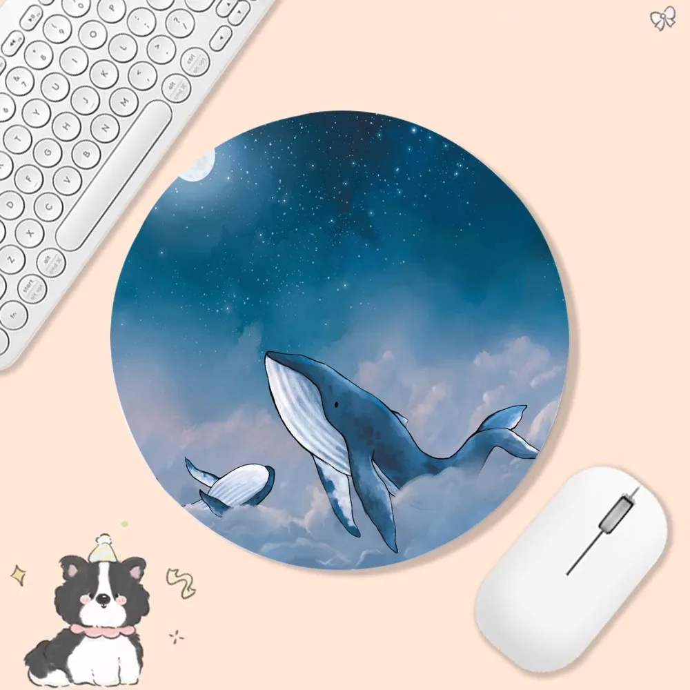 Anime Whale Non-slip Round Big Promotion Table Mat Student Mousepad Computer Keyboard Pad Games Pad for PC Gamer Mousemat 3