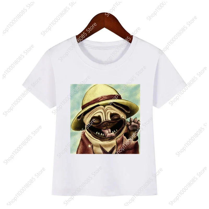 

Funny fashion dog design children's T-shirt girl cute corgi printed T-shirt cute shirt beautiful T-shirt