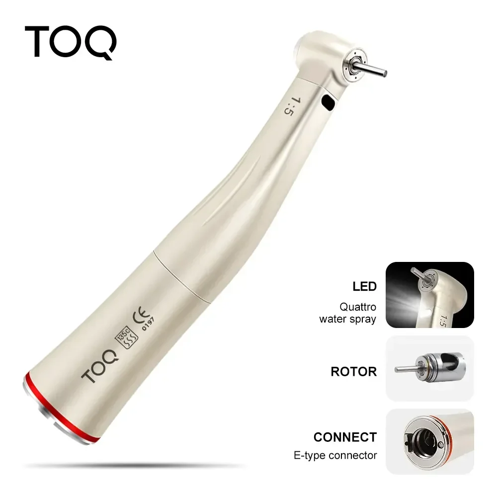 Dental 1:5 Increasing Contra Angle Low Speed Handpiece With Optic FiberDentistry Micromotor Tool