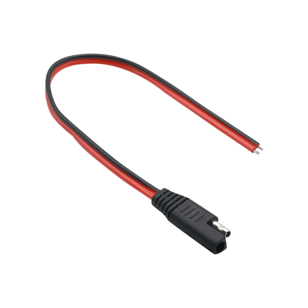 1PCS 18AWG SAE 연장 케이블 2핀 SAE 퀵 디스커넥트 플러그 10A 태양광 배터리 패널 SAE 플러그 입력 케이블 및 출력 케이블
