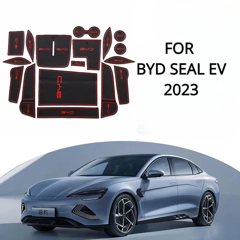 

Car Door Slot Cushion Water Cup Storage Box Anti Slip Pad Central Control Storage Slot Auto Accessories For BYD Seal EV 2023
