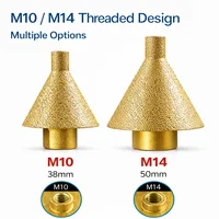 Foret diamanté à chanfreiner M10 M14, outil de meulage pour l'élargissement et le chanfreinage des trous de 38 mm/50 mm pour granit, marbre et carrelage 2