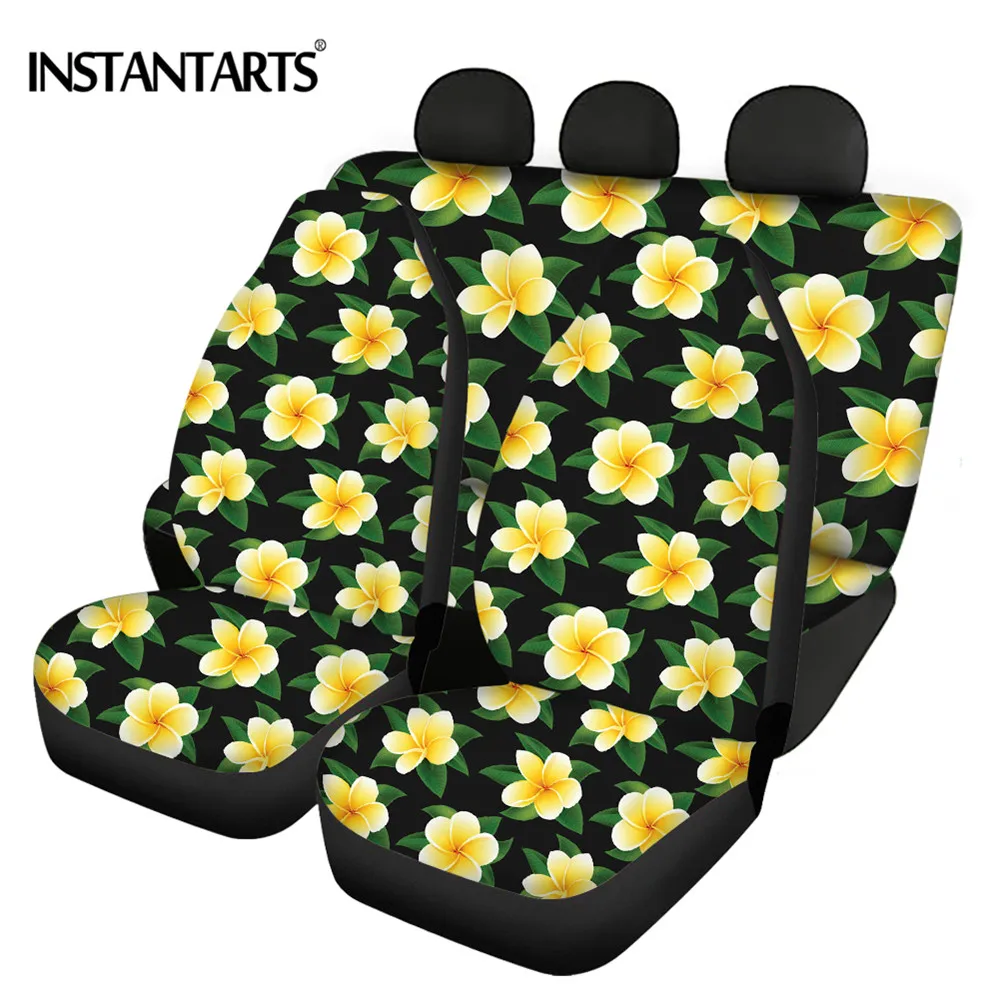 

Stylish Plumeria Pattern Car Seat Protector Cover Flower Pattern Fit Most of Car Chair Accessories Covers Heavy-Duty Nonslip