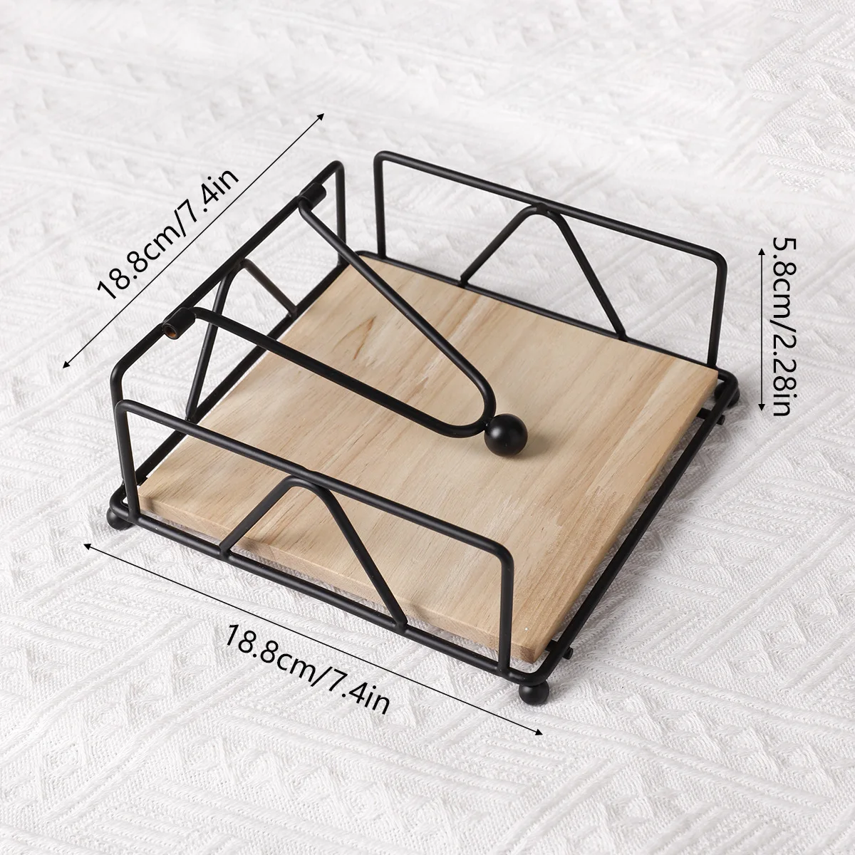 Flat Napkin Holder Metal Kitchen Napkin Holder With Weighted Tension Arm Rustic Tissue Paper Dispenser For Countertop Table 6