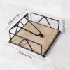 Flat Napkin Holder Metal Kitchen Napkin Holder With Weighted Tension Arm Rustic Tissue Paper Dispenser For Countertop Table 6
