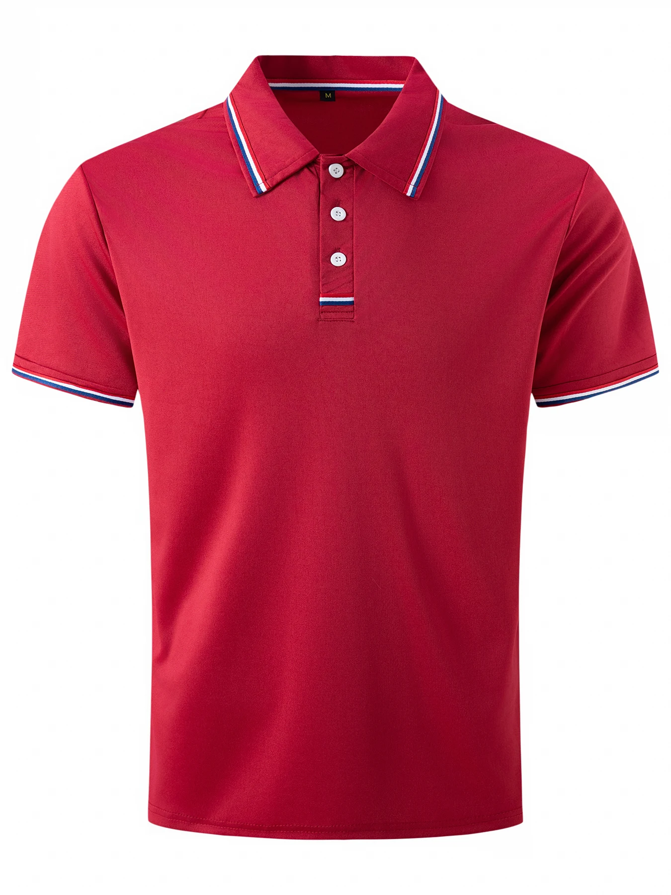 Чоловіча одноколірна сорочка поло, що швидко висихає, літня спортивна футболка з еластичним коміром і короткими рукавами для активного носіння