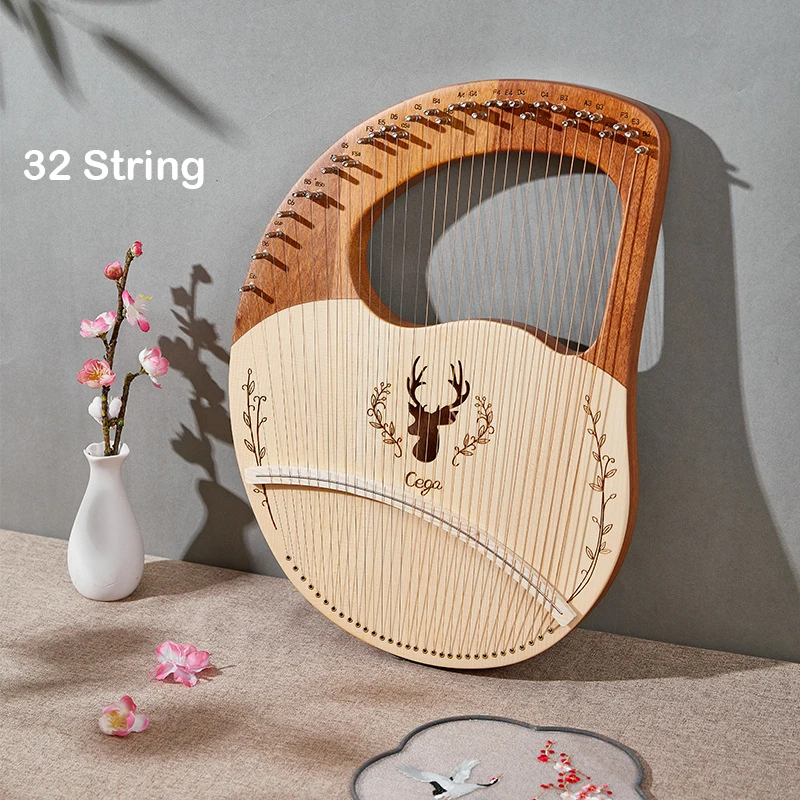 Professional Harp 27/32 String Lyre Harp Piano High-end Lyre Full Solid Wood Mahogany Portable Musical Instrument