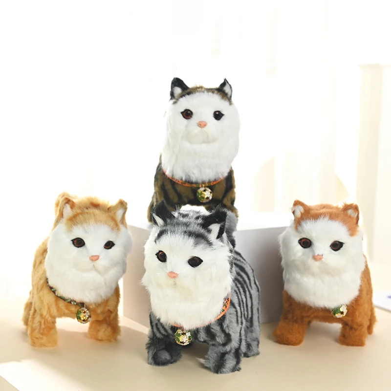 1Pcs Hot Funny Electric Cat Pet Electronic Plush Cat Toy Sing Song Music Animal Walk Bark Kid Toy Festivals Birthday Gift