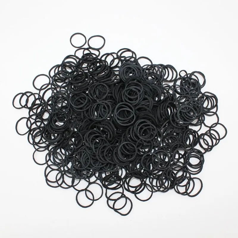 1000 Pcs Mini Rubber Bands,Soft Elastic Bands,Tiny Black Rubber Bands for Home Office Use, 06*0.9 mm