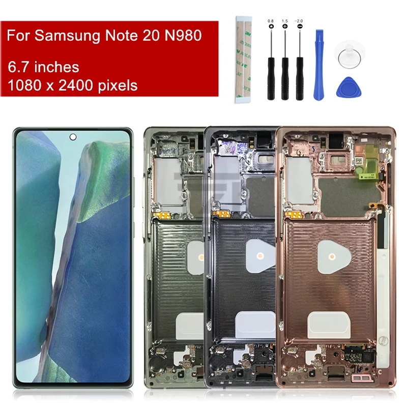 

For Samsung Galaxy Note 20 LCD SM-N980F SM-N980F/DS Display Touch Screen Digitizer Assembly With Frame Replacement 6.7"