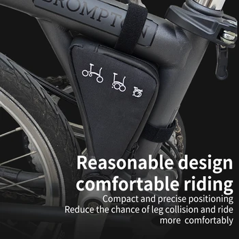 Borsa per tubo superiore per bici, borsa per tubo inferiore, borsa per telaio per bicicletta Brompton, borsa per bici estesa con apertura a cerniera Facile da installare
