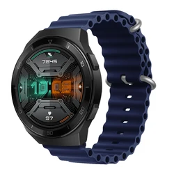 Ocean Blue Silicone Strap Replacement Band for Huawei Watch GT2E (Blue)