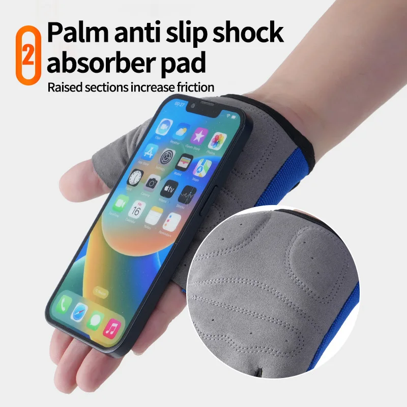 Padded Half Finger Anti-Slip Cycling Gloves - Breathable and Shock-Absorbing Design for Enhanced Comfort