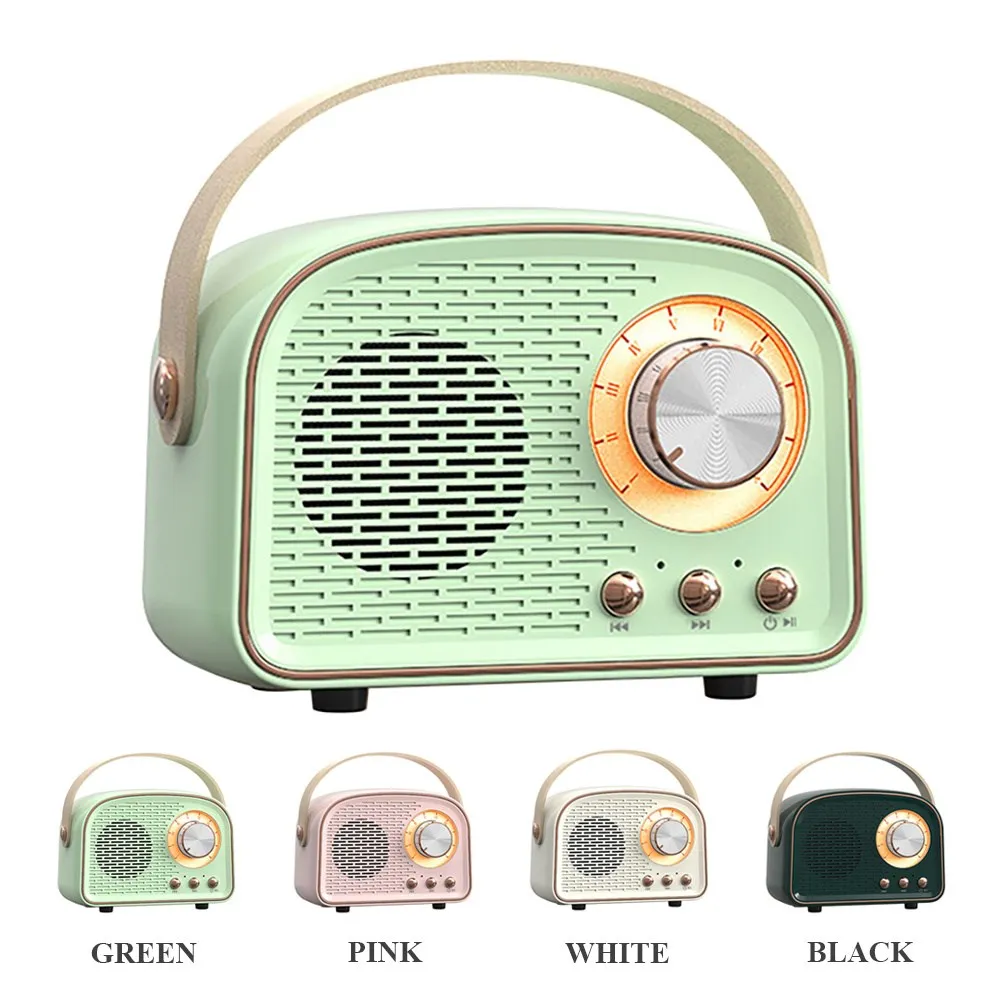 

Mini Retro Bluetooth Portable Speaker With Radio , Outdoor Wireless Stereo, MP3 Player for iPhone Android Support TF Card USB