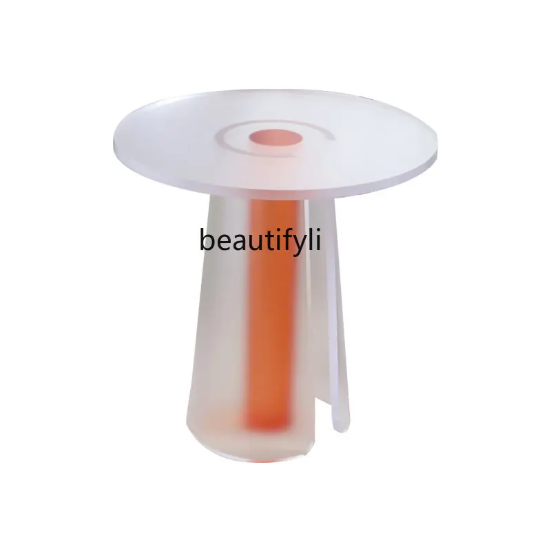 

yj Nordic Acrylic round Frosted Side Table Living Room Corner Table Bedside Table Coffee Table