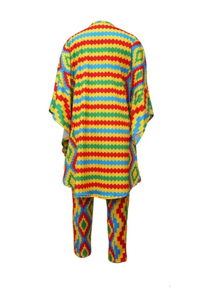 Wmstar Two Piece Sets Women Wholesale Loose Digital Print African Top and Pants New in Summer Matching Suit Drop Shopping