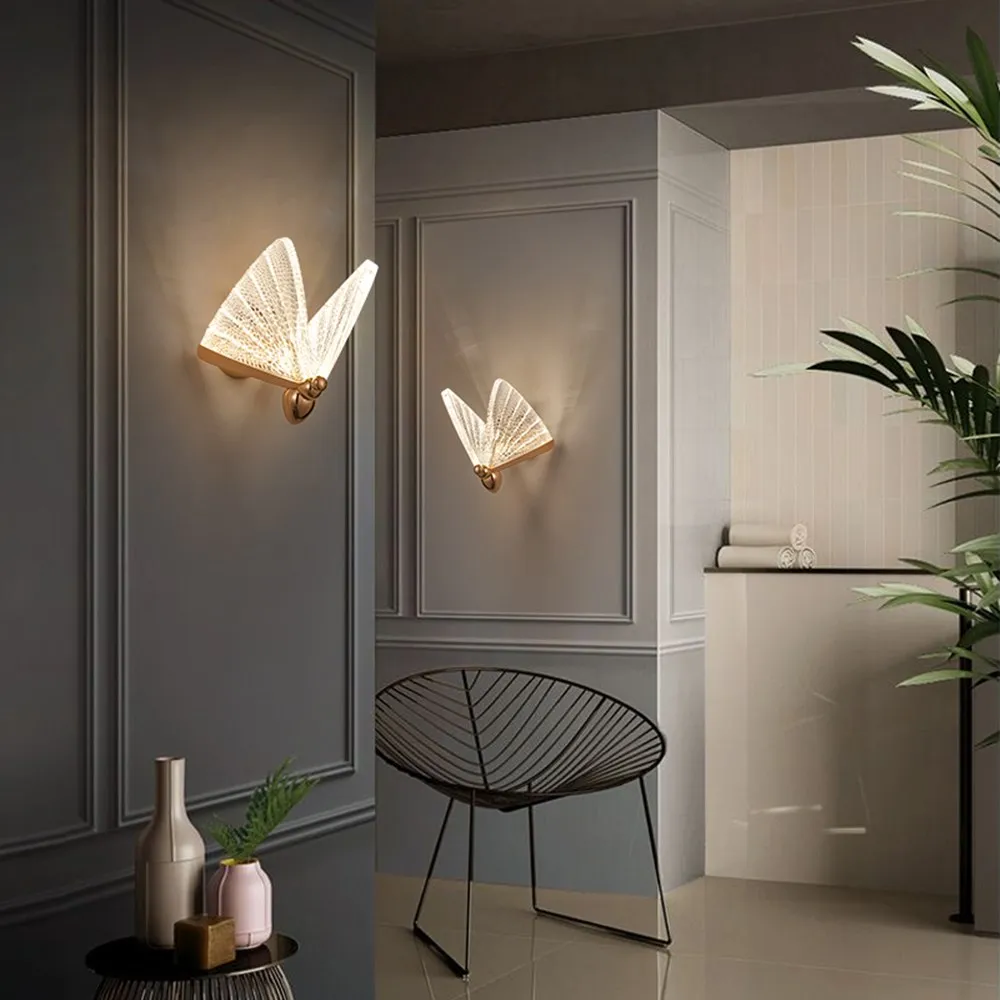 Led Wall Lamp Butterfly Wall Light Decor For Home Bedroom Living Room Surface Mounted Sofa Background Wall Sconce Lighting images - 6