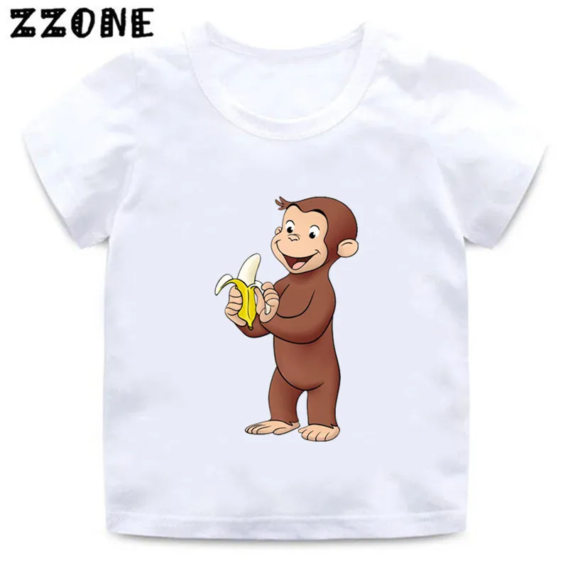 Baby Boys T shirt children t shirt Curious George Cartoon Print Kids T-Shirts Funny Monkey Children Girls Tops Clothes