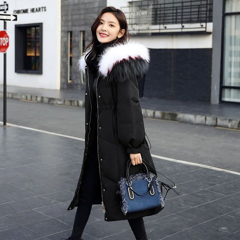 2023 New Women Down Jacket Winter Coat Female White Duck Down Hooded Outwear Loose Large Size Parkas Thick Warm Outcoat