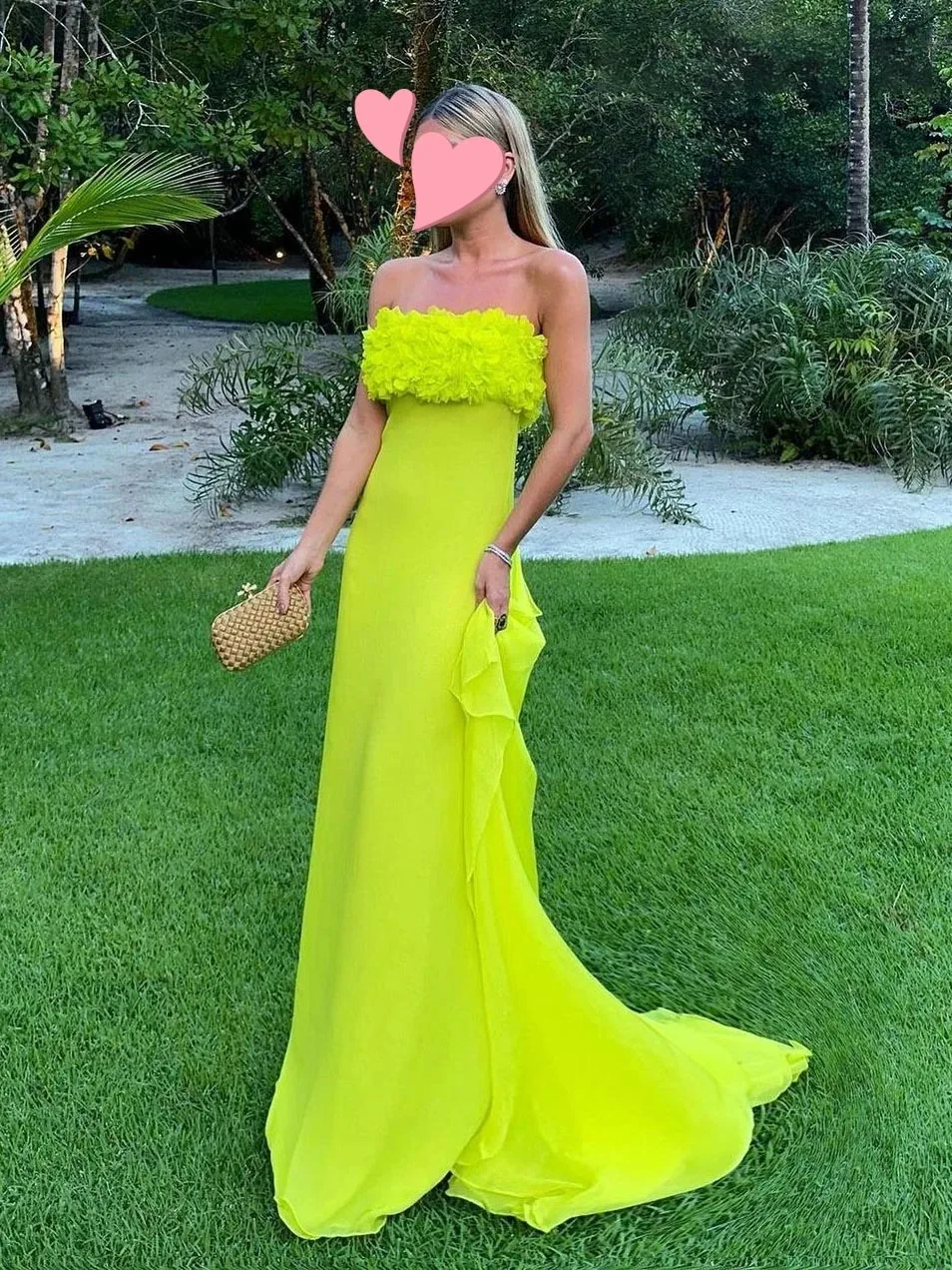 

Scoggins Evening Elegant Vintage Sweet Green Mermaid Flowers Strapless Summer Formal Occasion Prom Dress Evening Party Gowns