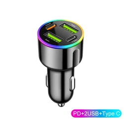 High - Speed Dual Port Car Charger with USB - C and USB - A Ports (PD 2USB Type C)