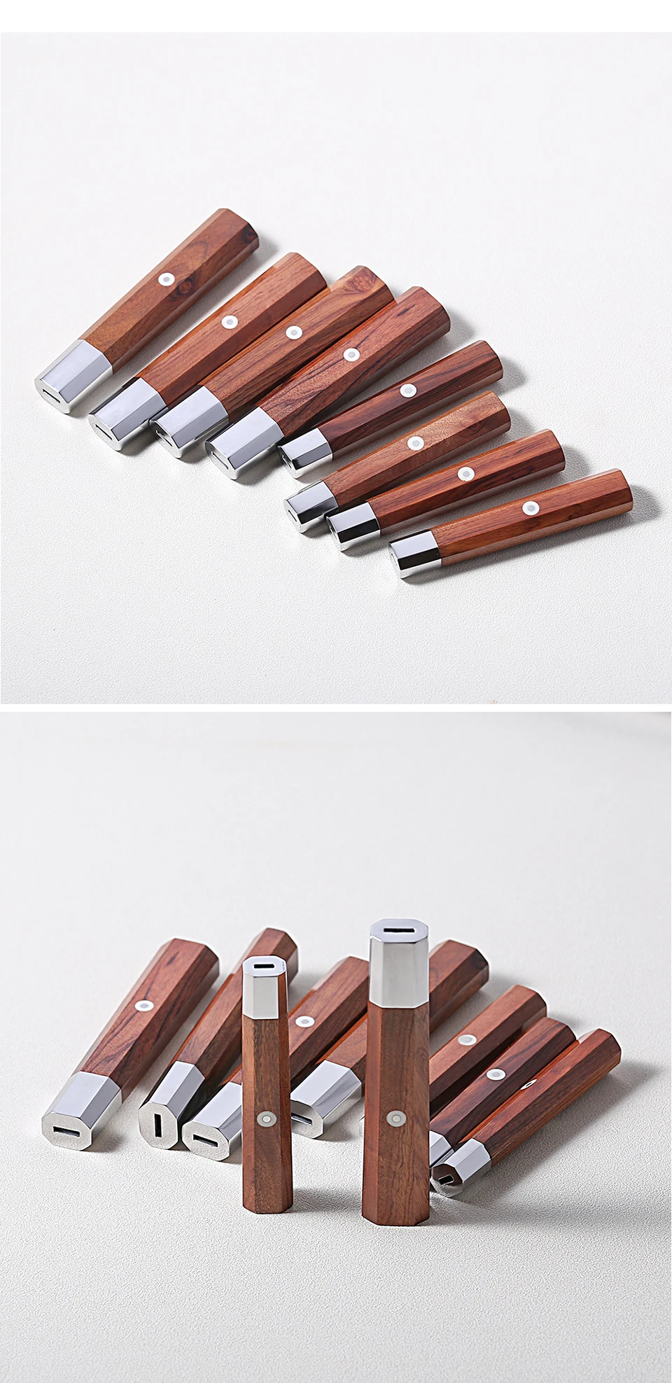 Description Picture 4 of itemJapanese Classic Style Octagonal Knife Handle DIY Handmade Kitchen Chef Knife Utility Stainless Steel Rosewood Knives Handles