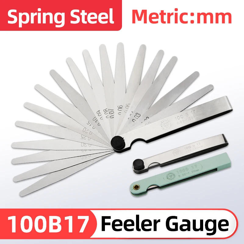 100B17 Feeler Gauge Metric Size 0.02-1mm Thickness Gauge Set Valves Foliage of Valves Spark Plug Gap For Measurement Probe Gap
