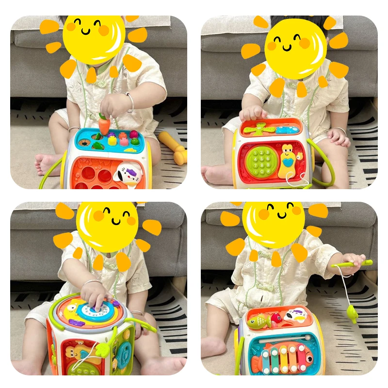  다면체 손뼉 드럼,  음악 손뼉 드럼, 03세용 9면체 조기 교육 퍼즐 장난감