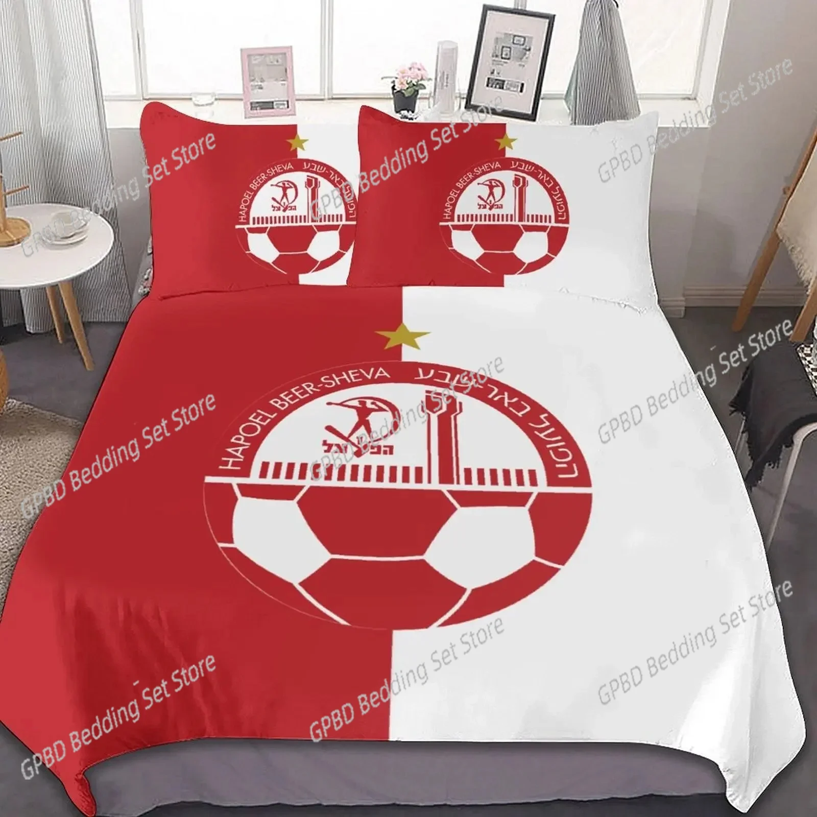 3D Printed Hapoel Beer Sheva Bedding Set Pillowcase Duvet Cover Double Twin Full Queen King Adult Kids Bedclothes Quilt Cover 2