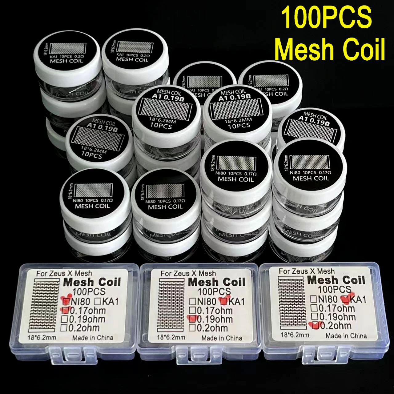 100Pcs Rta Mesh Coil Rdaa Ni80 A1 0.17/0.19/0.2 Per Zeus X Mesh /Kylin M /Pro/ Profile Unity Mesh Base Deck Build Coil All'Ingrosso
