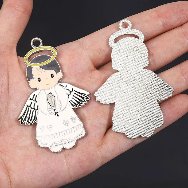 

20 Pieces/Religion Catholic Large Angel Cartoon Icon Medal Catholic Cartoon Angel Medal Jewelry Gift Pendant
