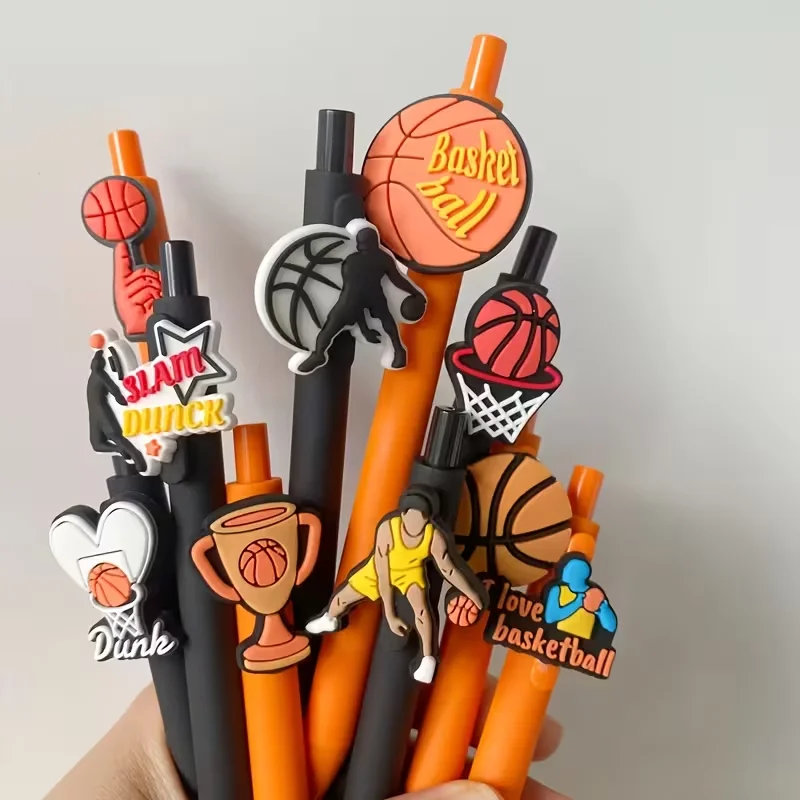 12 penne a sfera a tema basket, articoli per l'ufficio e lo studio per il ritorno a scuola (4 penne + 8 ricariche) - immagine 5