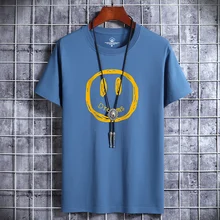 

Summer New 100% Cotton Smiley Men's Short Sleeves White Solid T Shirt Men Causal O-neck Basic T-shirt Male High Quality JN38