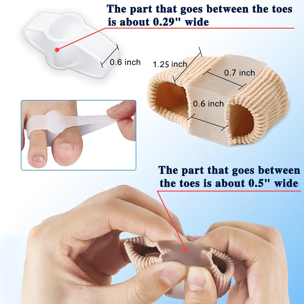 2 Pairs Toe Separator Hallux Valgus Bunion Corrector Orthotics Feet thumbnail 3