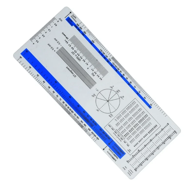 ECG Ruler ECG Student Pocket Reference Guide Electrocardiogram Ruler Cardiogram Transparent Soft Heart Rate