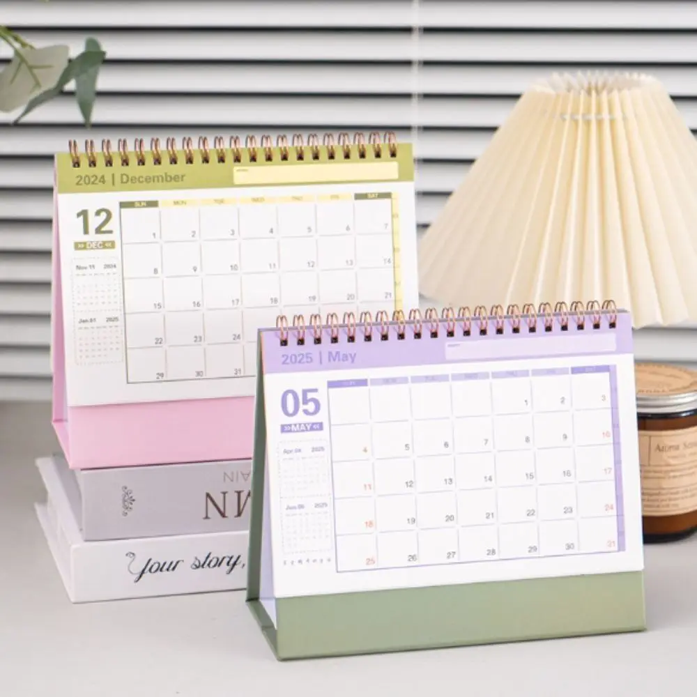 2025 Desktop Calendar 12-Month Standing Flip Calendar Student Stationery Monthly Planner Desk Accessories desk calendar