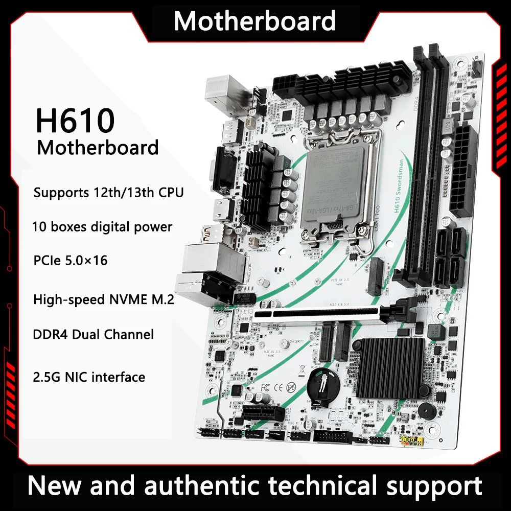 H610-Motherboard-M-ATX-128GB-DDR4-Intel-LGA-1700-CPU-12600F-12700F ...