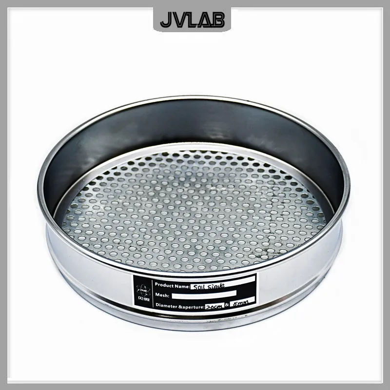 Soil Sieve Set Lab Standard Test Sieve Horticultural Round Hole Sample R20cm Aperture 0.075-60mm Lid & Bottom 11PCS gravel sieve