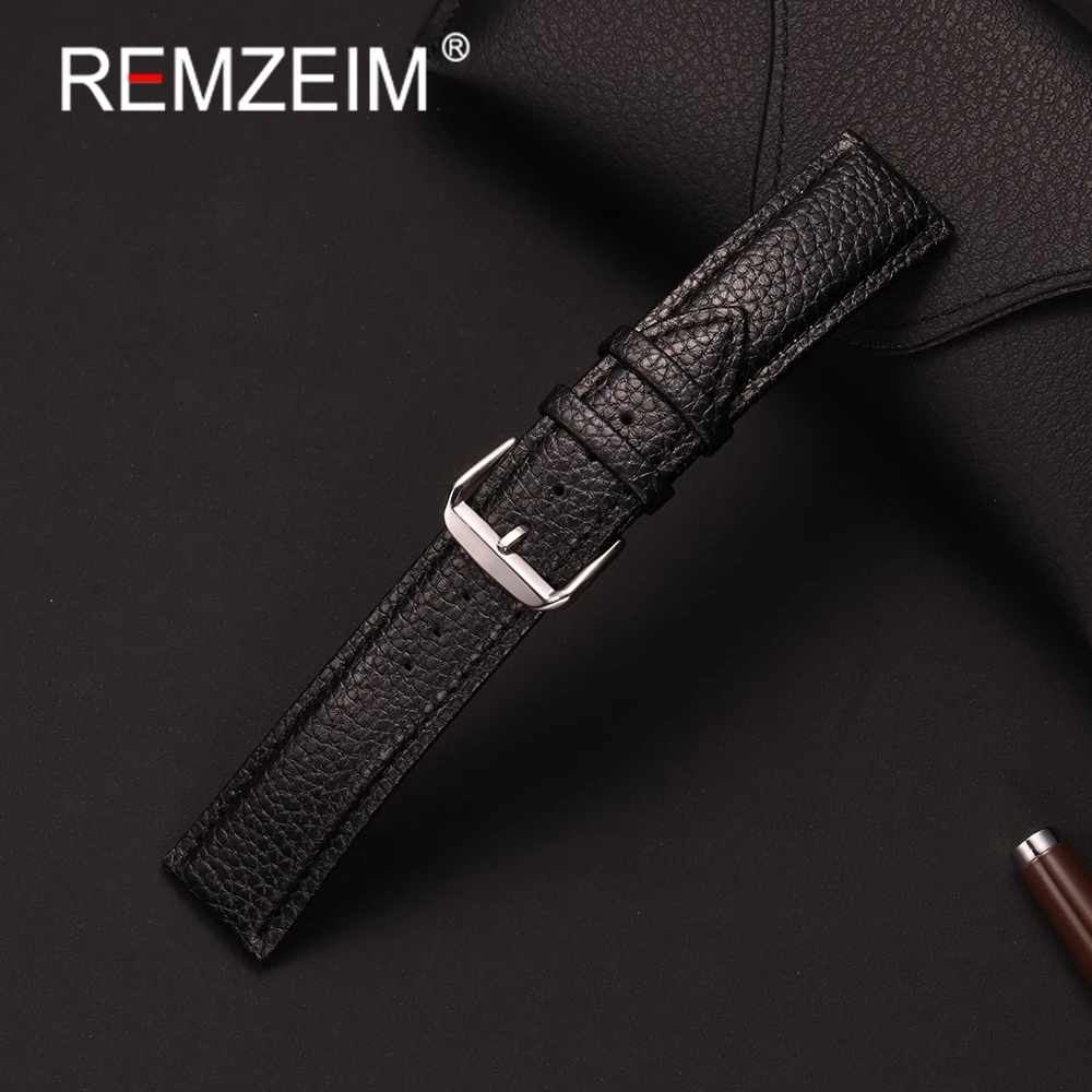 Elegant Lichee Pattern PU Leather Wristwatch Strap - Unisex Replacement Watchband Accessory