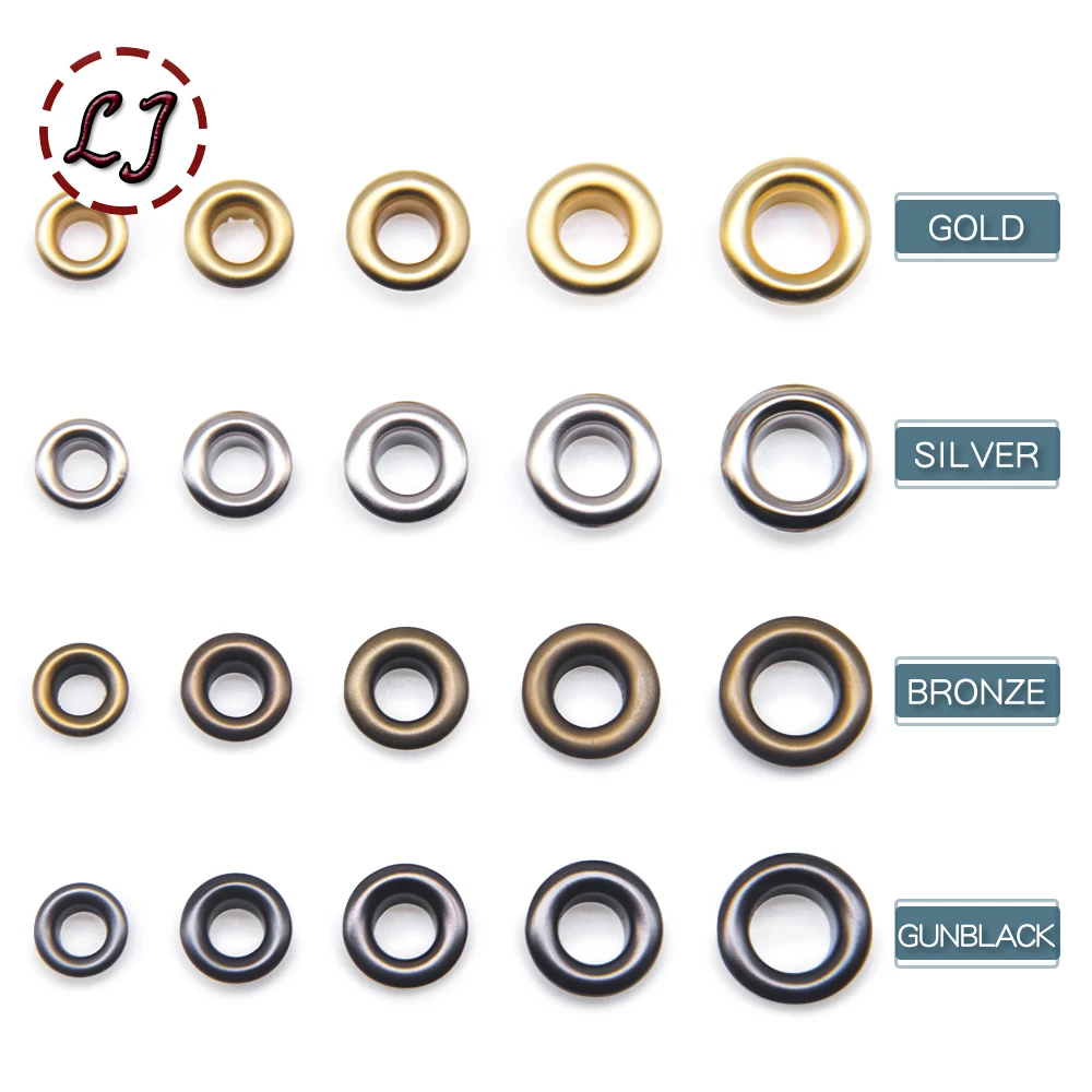 Eyelet Grommet Ring Eyelet Grommet Ring Kit Grommet Eyelet Kit Screw Back Eyelets Metal Eyelet Buttons 200sets Round 3/4/5/6mm Brass Gronmets Eyelets With Washer For Leather Crafts Shoes Bag Clothing Belt Garment DIY Handmade