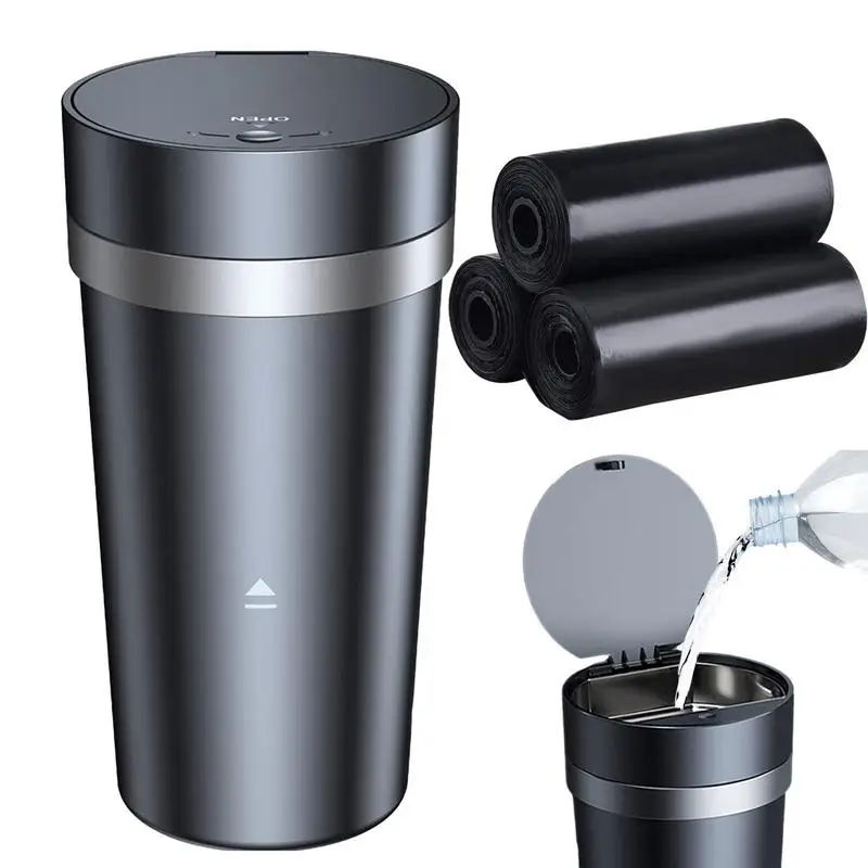 

Автомобильная чашка, внутреннее хранилище, Электронная мусорная корзина, подвижная мусорная коробка, 2 в 1, автомобильные мусорные корзины, портативная мусорная корзина с крышкой