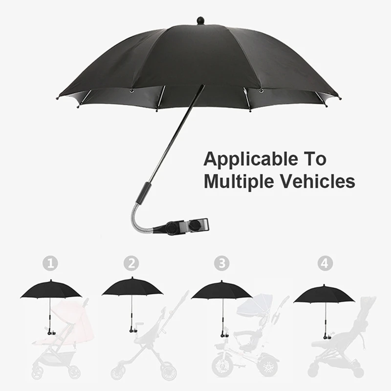 F62D Stroller Pram Parasol with Durable Bendable Stand Outdoor Sunproof Accs