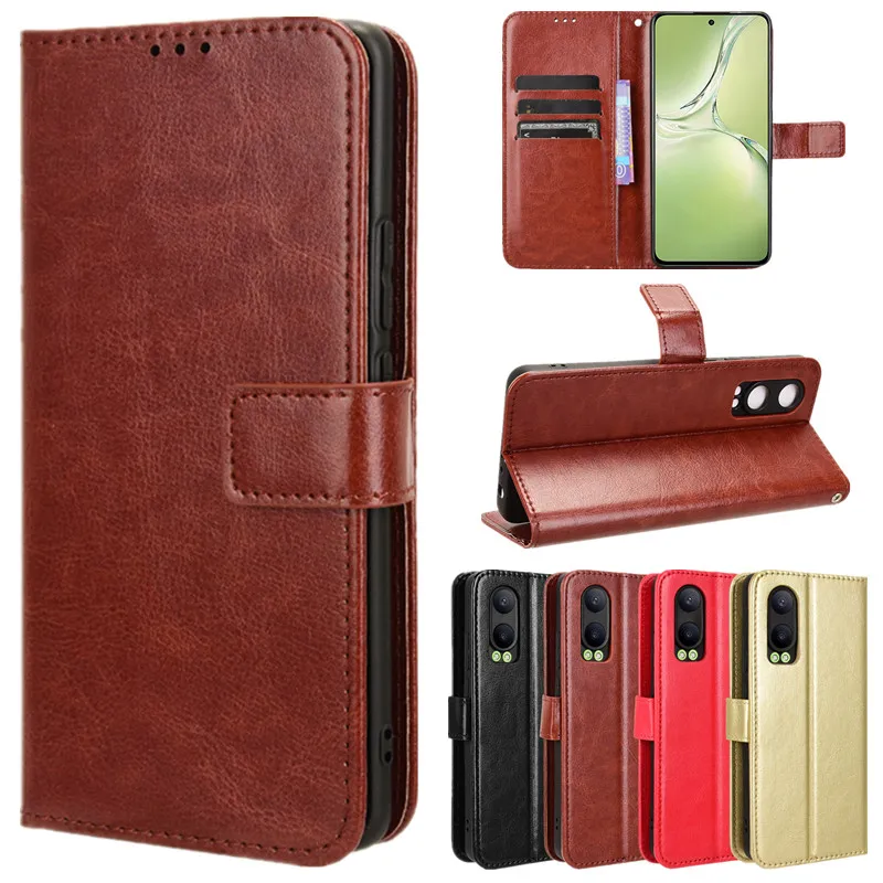 Leather Flip Wallet Case with Card Slots and Stand - Protective Cover