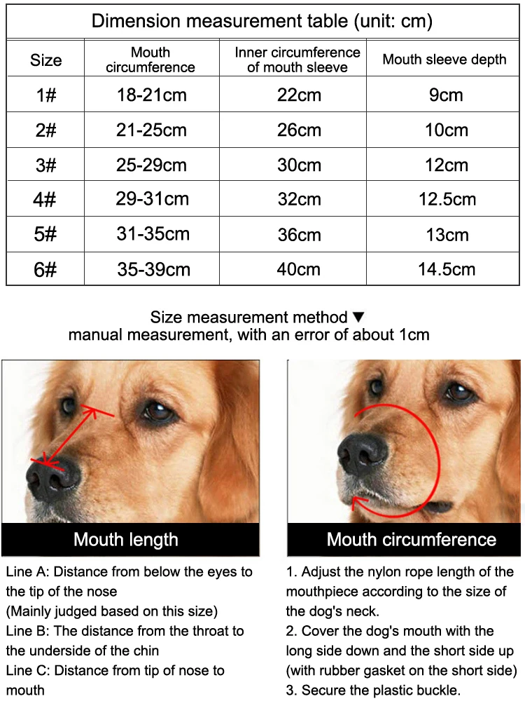 Dog Muzzle 1PC Breathable Guard Against Biting Barking Medium Large Dog Anti-barking For Pets
